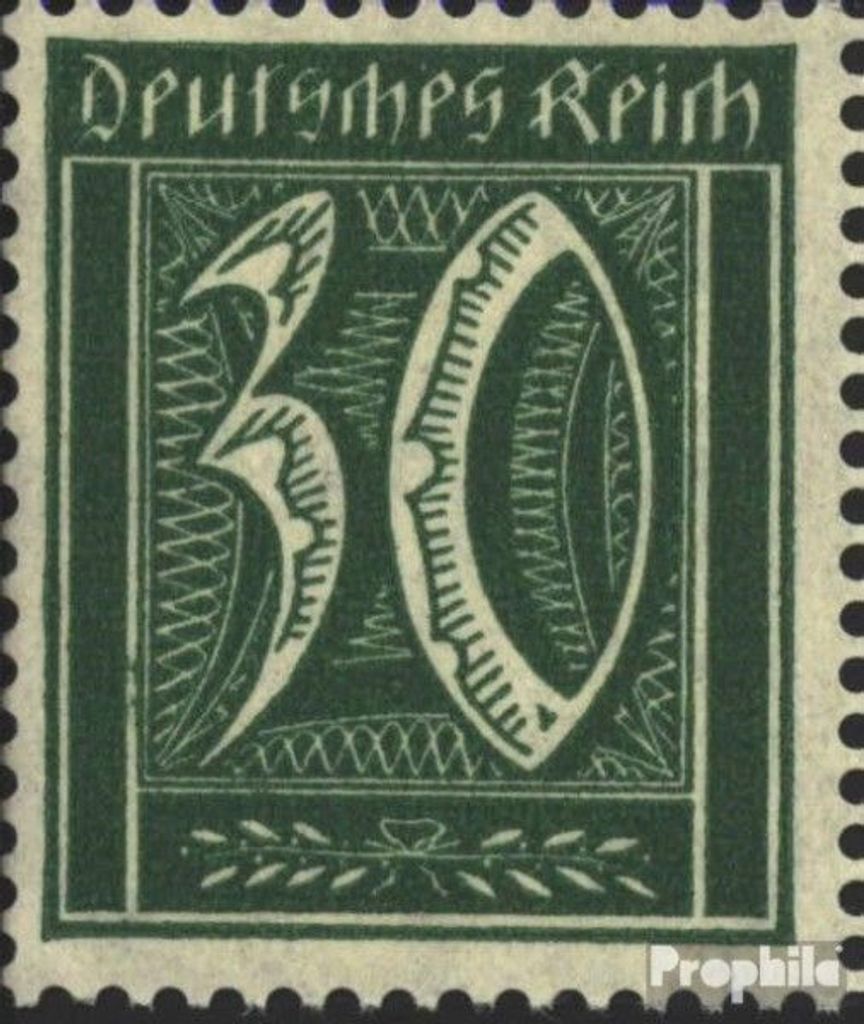 Briefmarken Deutsches Reich 1921 Mi 162I, Keil in der 0 von 30 postfrisch Freimarken