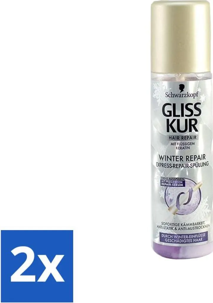 Trattamento Express Gliss-Kur Winter Repair 2x200ml - Riparazione e Shine