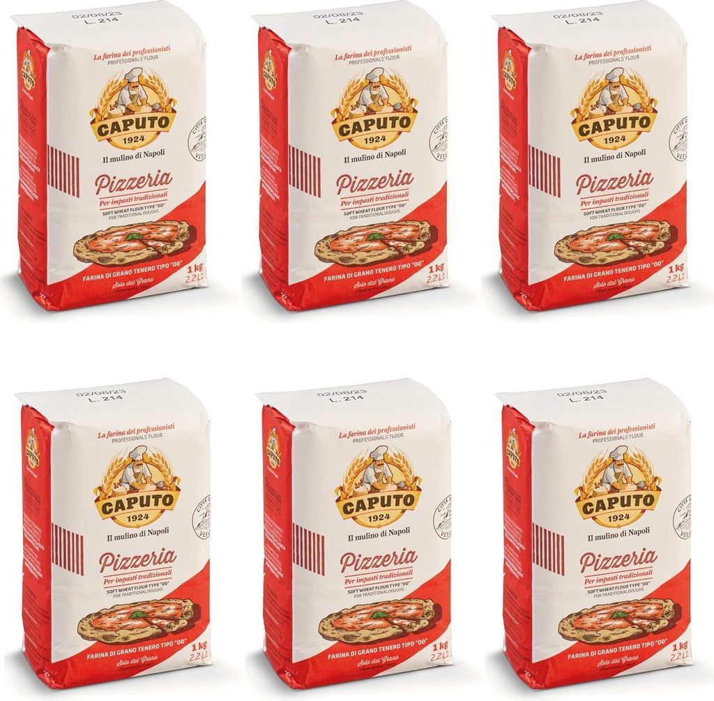 6 x Farina Molino Caputo Pizzeria von Pizza Napoli Pizzamehl, 1 kg