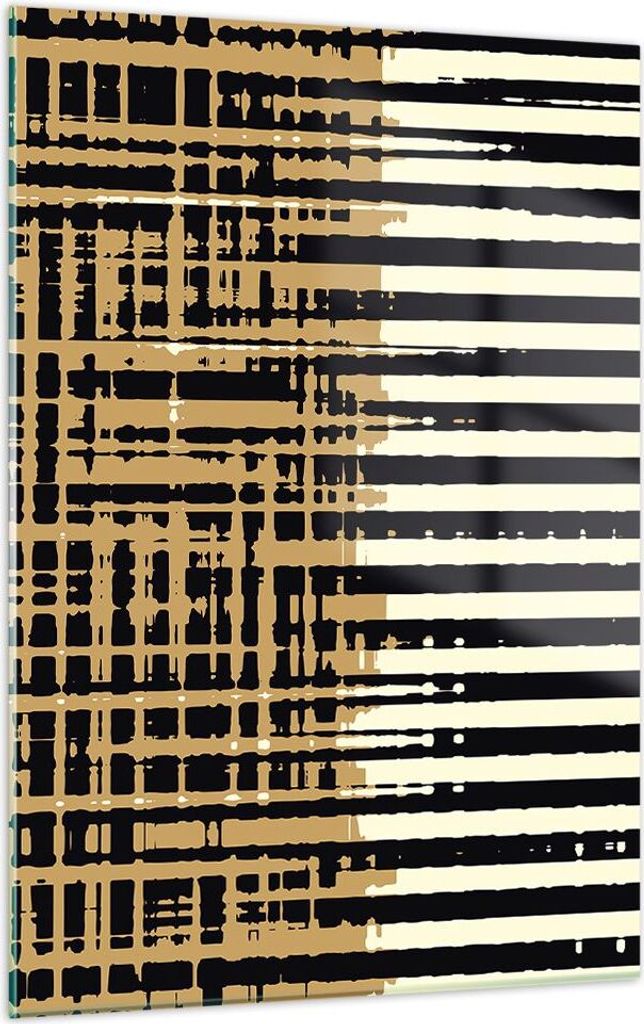 Bilder auf glas - Einteilig - Abstraktion Weiß Gürtel - 50x70cm - Glasbilder - Wandbilder - Bilder - zum Aufhängen bereit - Wanddekoration aus G...