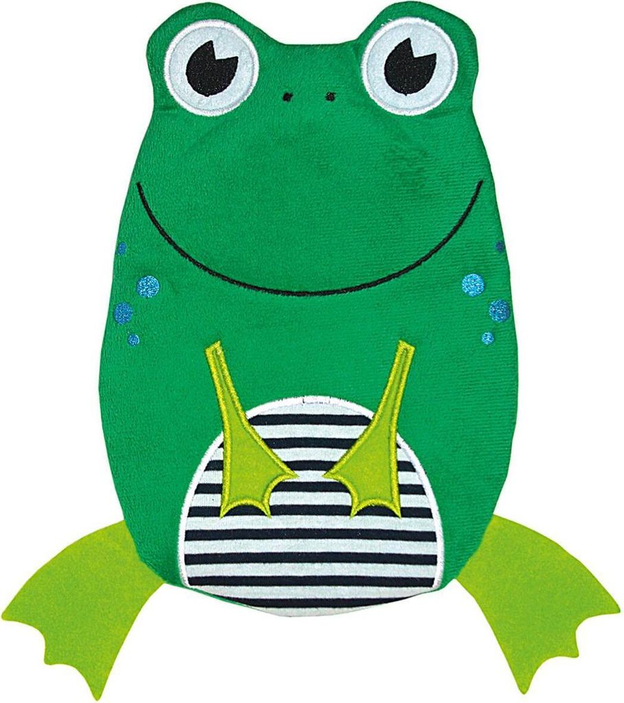HUGO FROSCH 0091 Wärmflasche Frosch Velour, grün