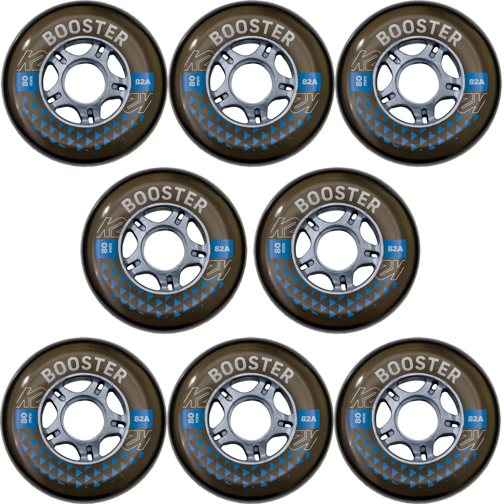 K2 Skates Booster 80mm 82A Pack de 8 Roues avec Roulements ILQ 7 Noir