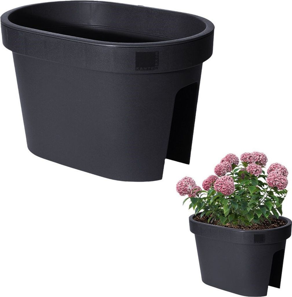 Balkonkasten Blumentopf für Geländer, Balustrade, Gartenhandlauf 39,5 cm