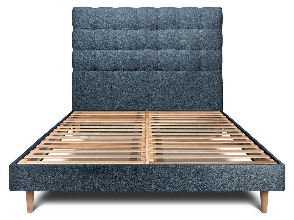 Bett mit gepolstertem Kopfteil – Bouclé-Stoff - 180 x 200 cm