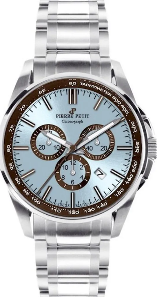 Montre Classique Homme Pierre Petit P-858I en Acier Inoxydable Argenté