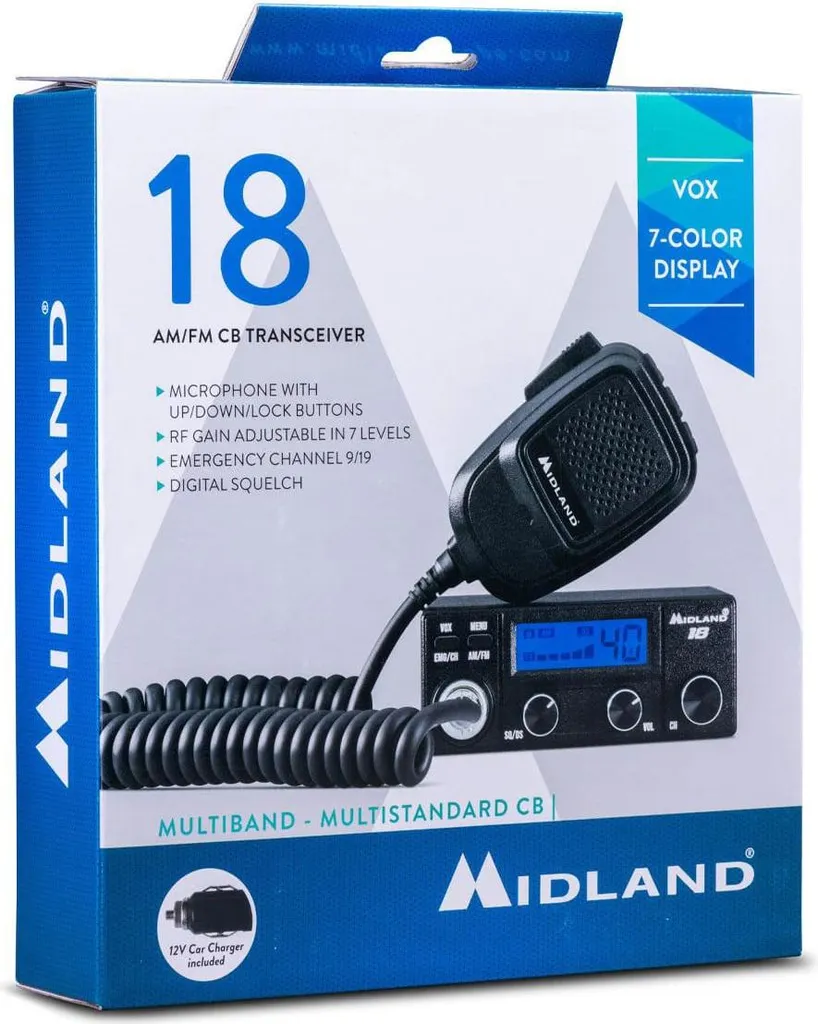 Radio CB Midland 18 boîtier compact avec réduction de bruit active AM FM - 3