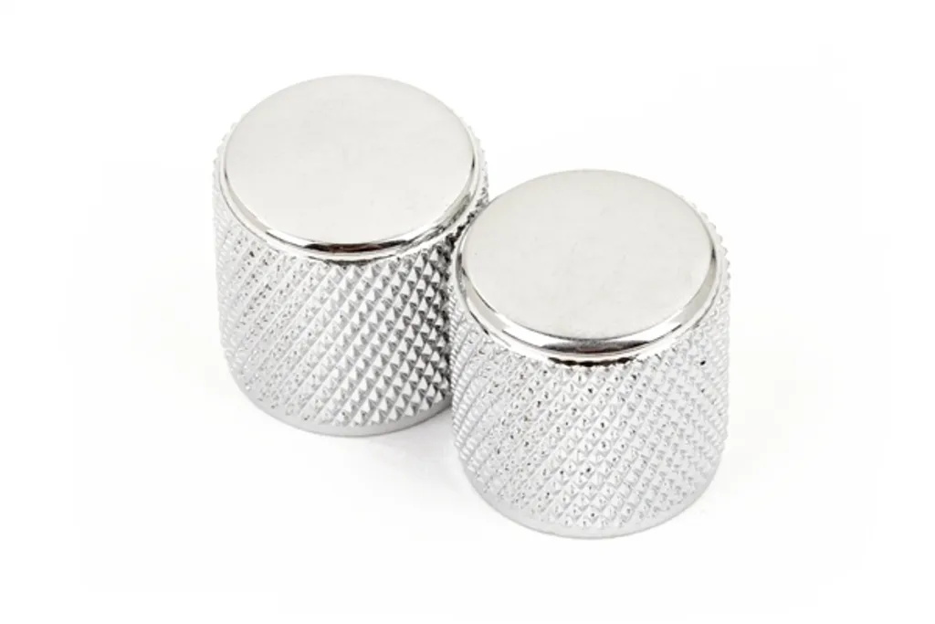 Boutons Chromés Antidérapants pour Telecaster et Precision Bass, Lot de 2