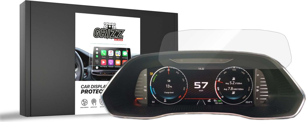Keramische Autodisplayfolie für Skoda Karoq Virtual Cockpit 10,25" (2021-2025), Grizz Protector