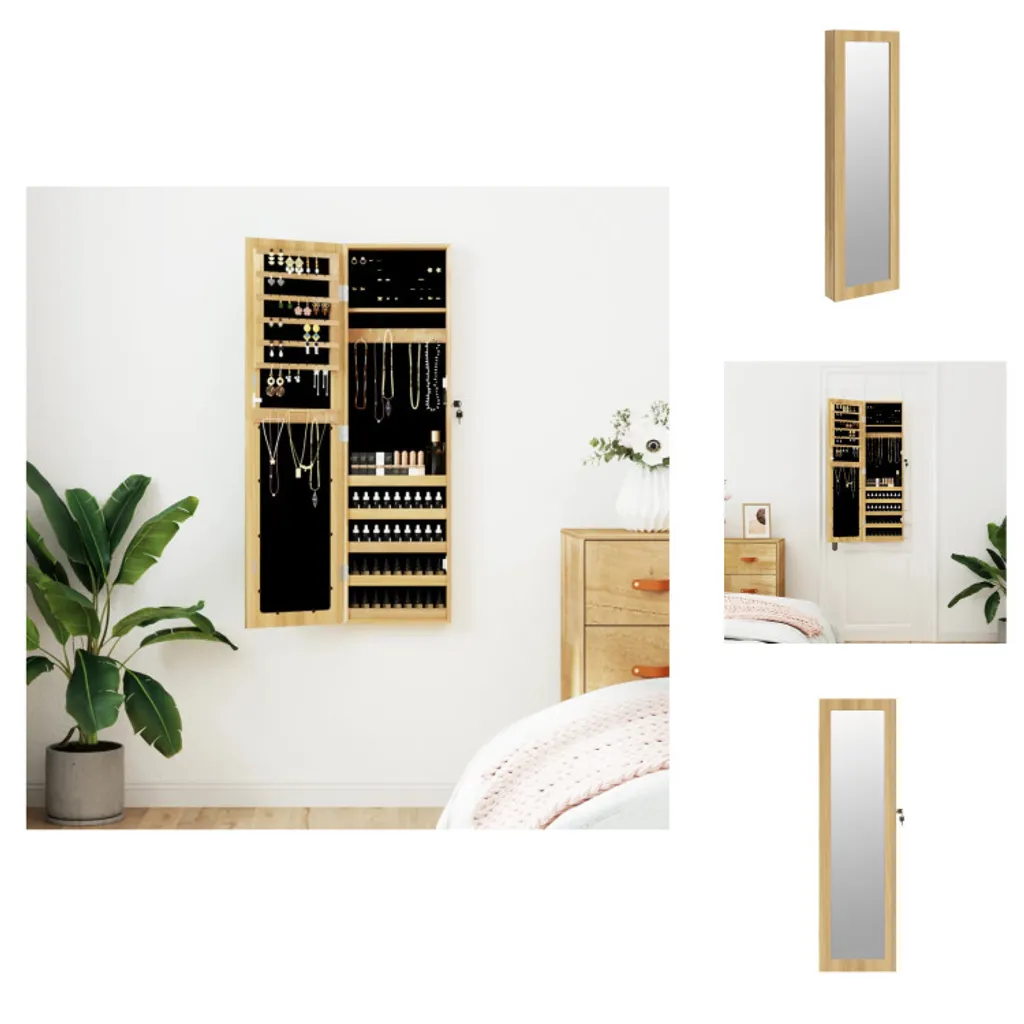 Mobile Portagioie vidaXL Specchio Parete 30x8,5x106 cm Legno Tecnico