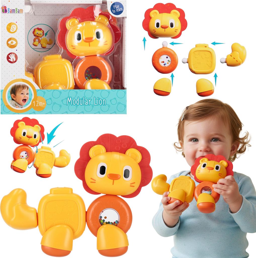 Bam Bam Steckspielzeug „Löwe“ – kreatives Spielzeug für Kinder ab 12 Monaten