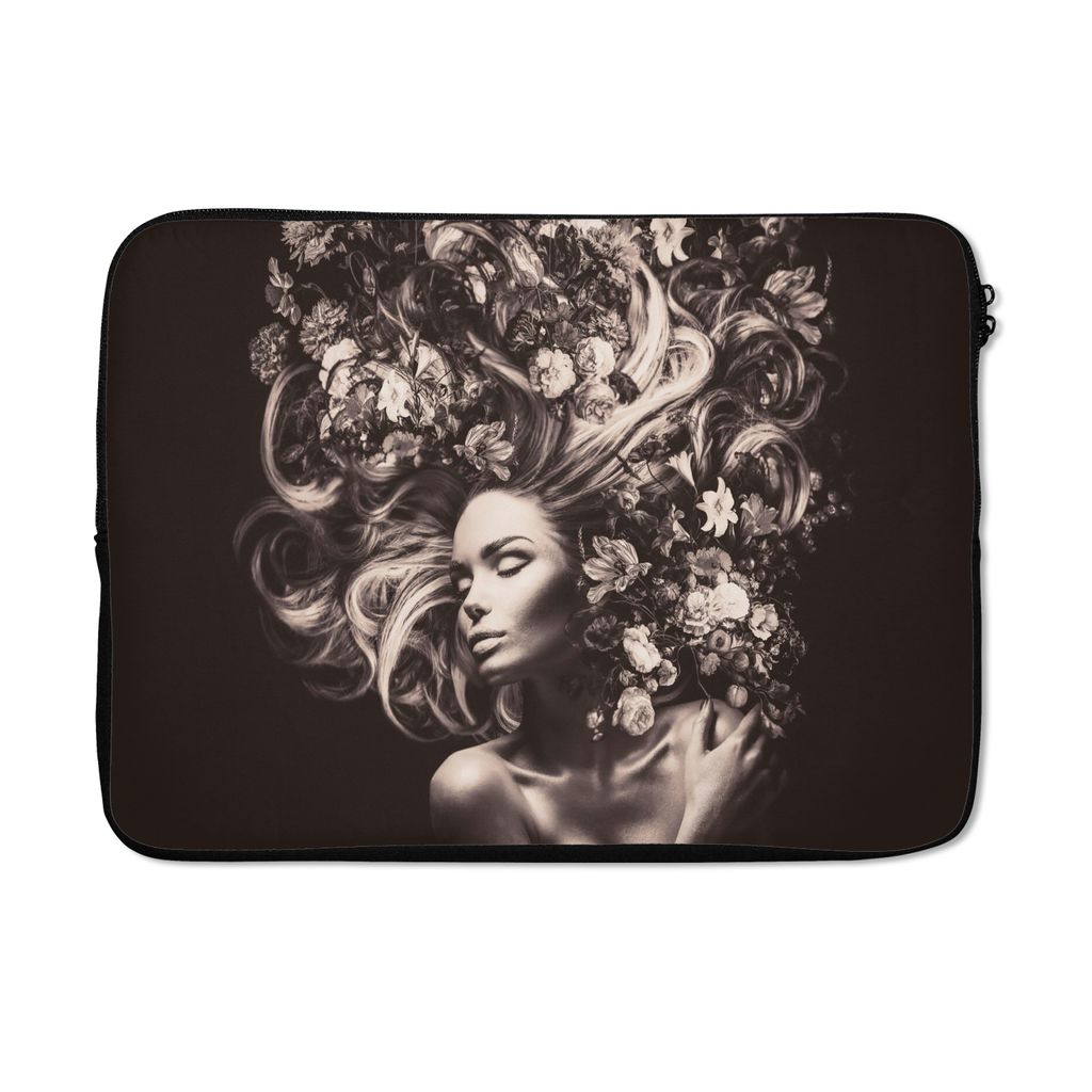 MuchoWow Laptop Hülle 14 ZollBlumen - Frau - Natur Laptoptasche - Laptoptasche - Stoßsicher - Schutzhaube