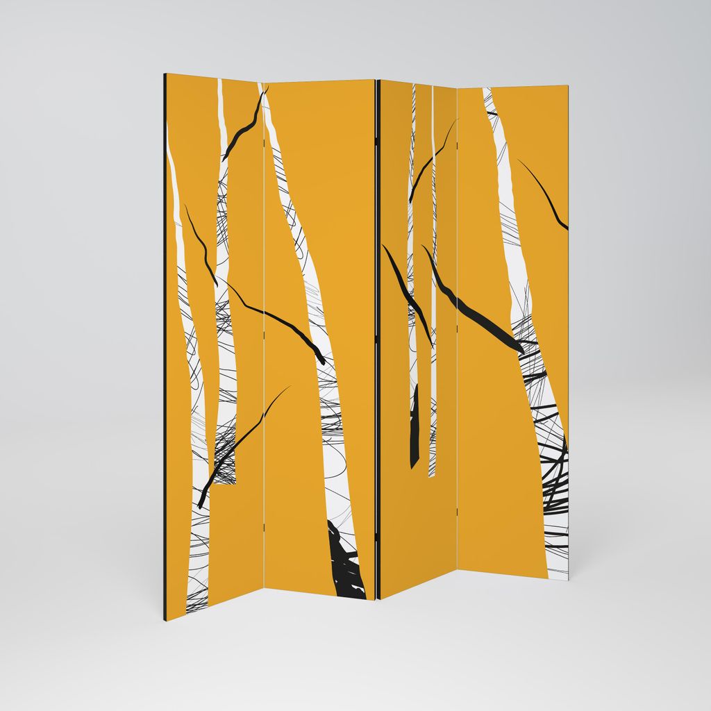 SpaceRebels Paravent Raumteiler - 4-teilig Raumtrenner, Druck 1-Seite - Raumtrenner - Trennwand Wohnung - Room Divider - Spanische Wand Deko Modern...