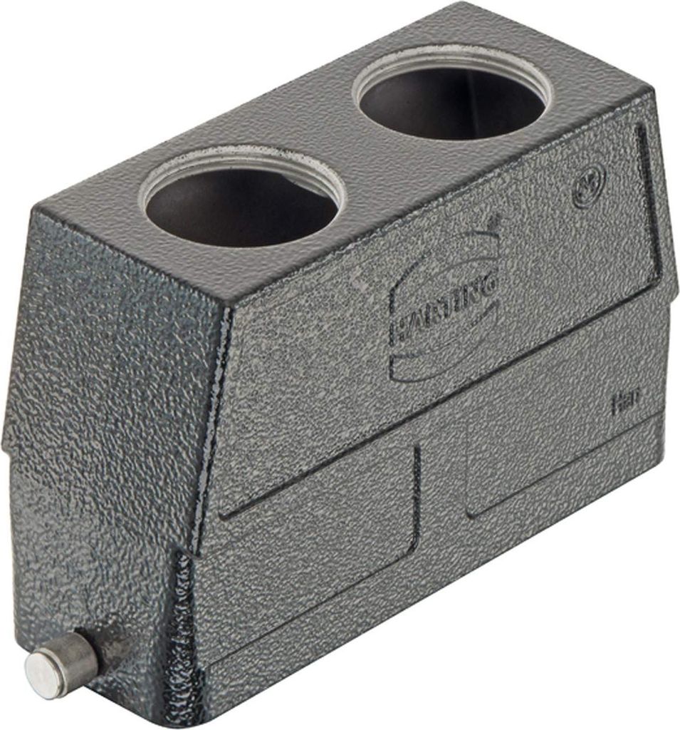 HARTING Han 24B M Tüllengehäuse hoch, 2xM32 gerader Kabelabgang, für 1 Bügel (am Unterteil) - 1 Stück