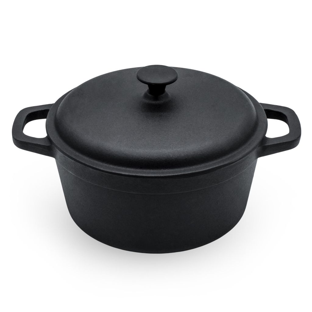 Gusseisen Topf mit Deckel - Größe: Ø 20 cm x 9 cm Produktbild 