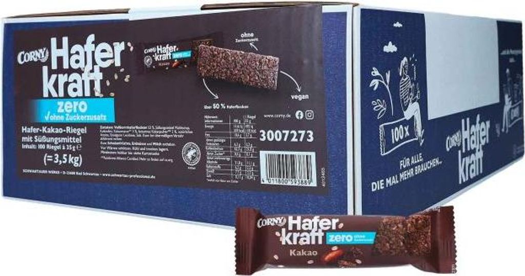 Corny Haferkraft Zero Kakao 100x35g Produktbild 