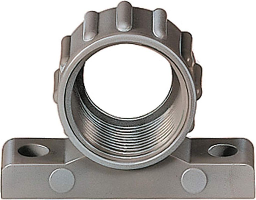 FLEXA FVBW Befestigungswinkel mit Gewinde M40x1,5 für M40 Schlauchverschraubungen Anschraubloch 65,5mm Bohrung 2x6,7mm