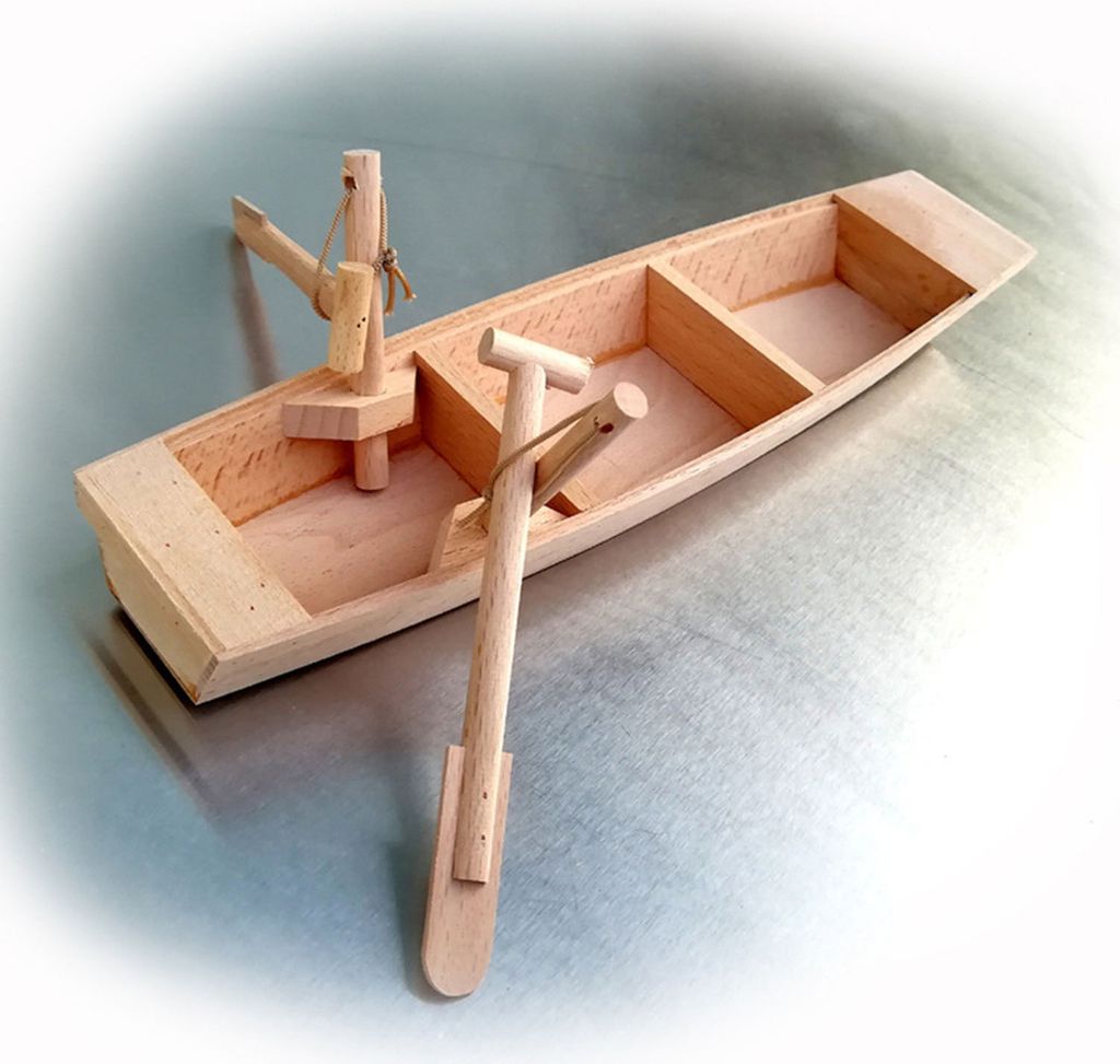 Miniaturfiguren Handwerk von Holzfischereiboot Modell für die MICRO -Landschaft HOMRO -MODELLE