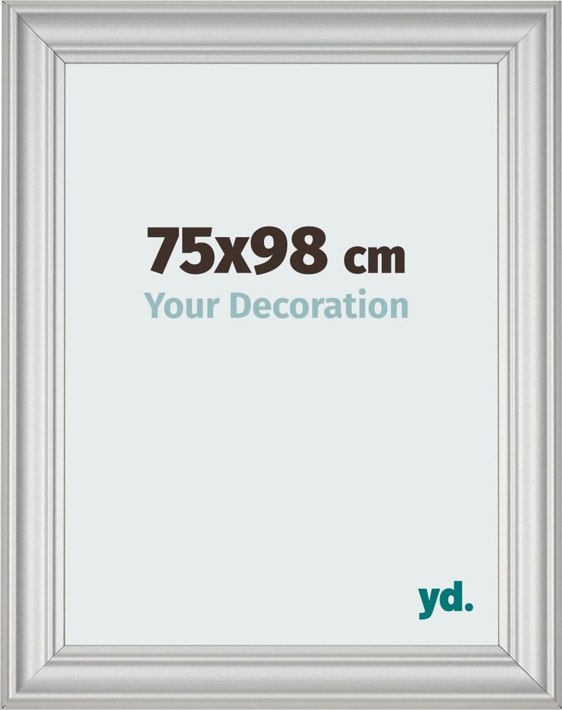 Bilderrahmen, 75x98 cm, Silber Matt, MDF, Lazio