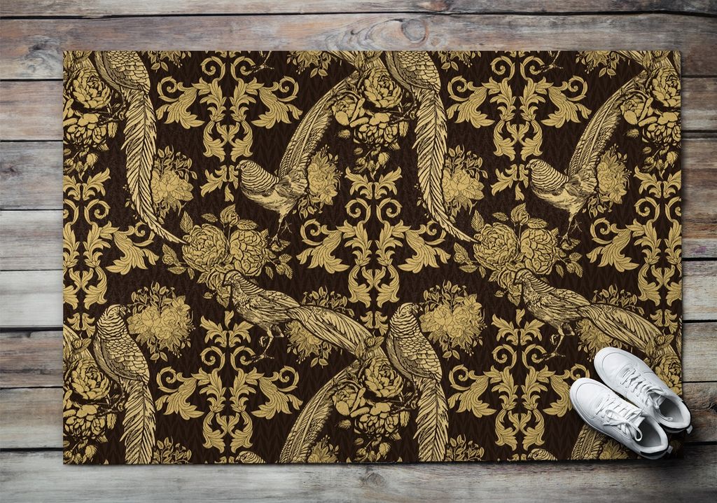 Fußmatte Aussen - Schuhmatte Haustür- Schmutzfangmatte Türvorleger - Outdoor Teppich Schmutzfänger - 150x100 cm - Abstrakte Vögel