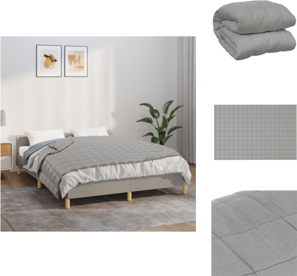 vidaXL Gewichtsdecke Grau 120x180 cm 9 kg Stoff -  Decken Produktbild 