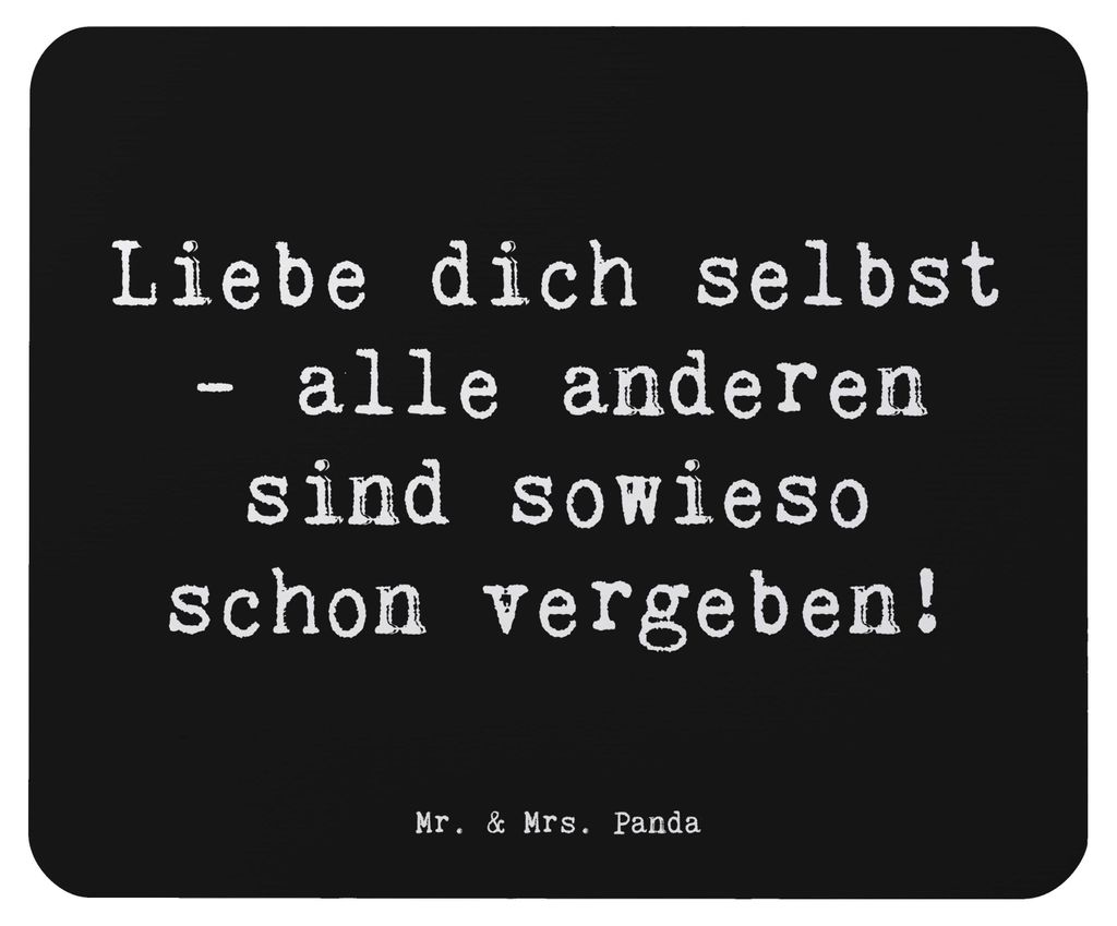 Mr. & Mrs. Panda Mauspad Spruch Selbstakzeptanz Liebe - Schwarz - Geschenk, Zitat, laptop, Mousepad, Motivation, Mouse Pad, Authentizität, Selbstv...