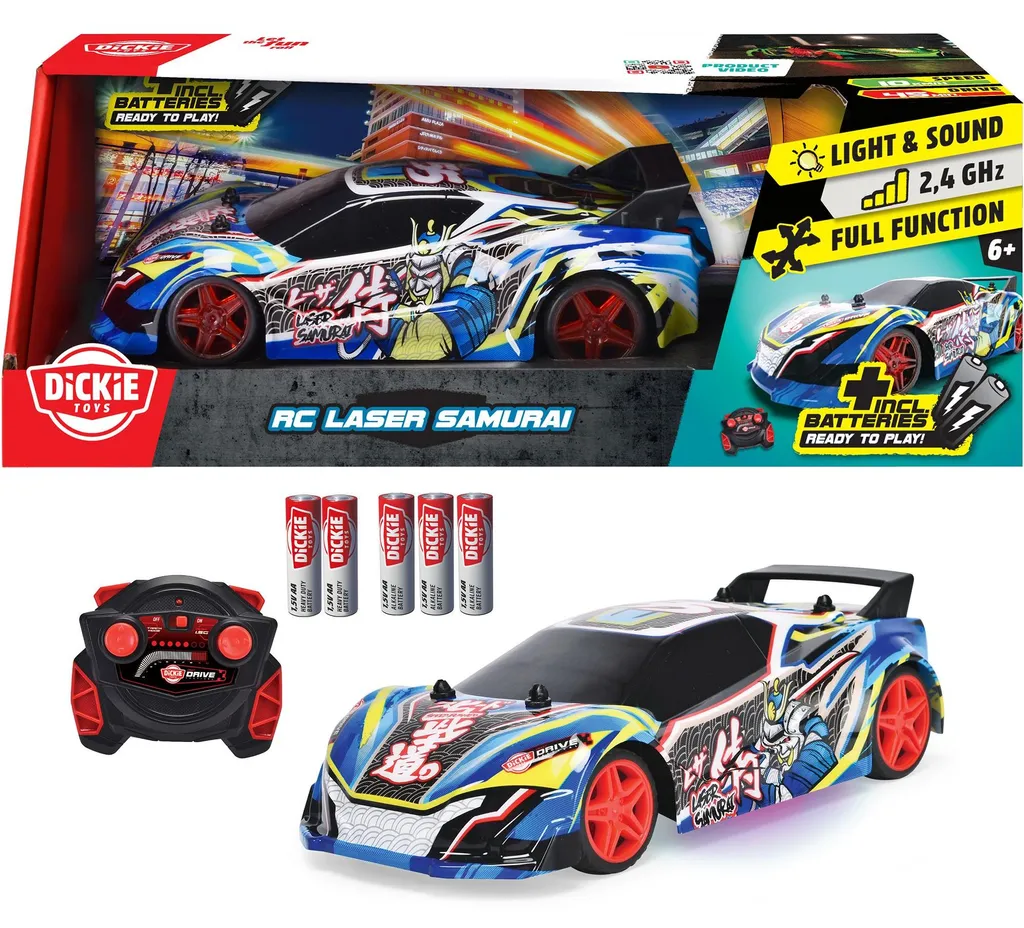 Jouet voiture RC Laser Samurai Dickie pour course en intérieur RTR