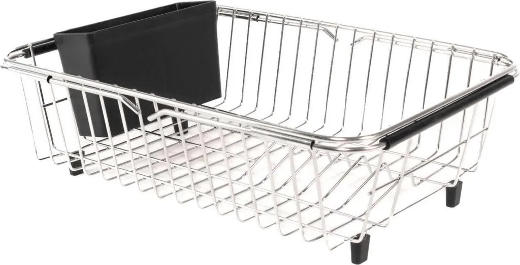 Intirilife égouttoir à vaisselle extensible en inox argenté 38-56cm
