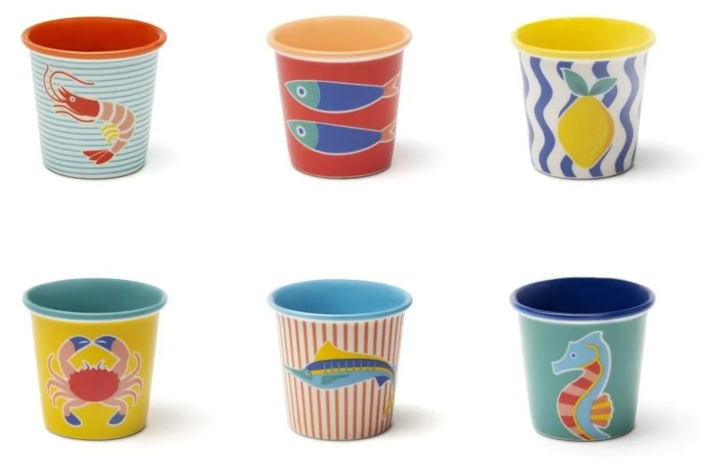 Excelsa set di 6 tazze da espresso Corfu' in porcellana colorata da 9 cl
