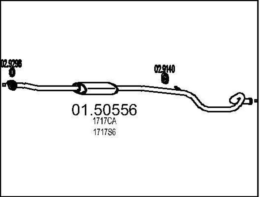 MTS 01.50556 Mittelschalldämpfer Schalldämpfer passend für PEUGEOT 206 SW (2E/K)