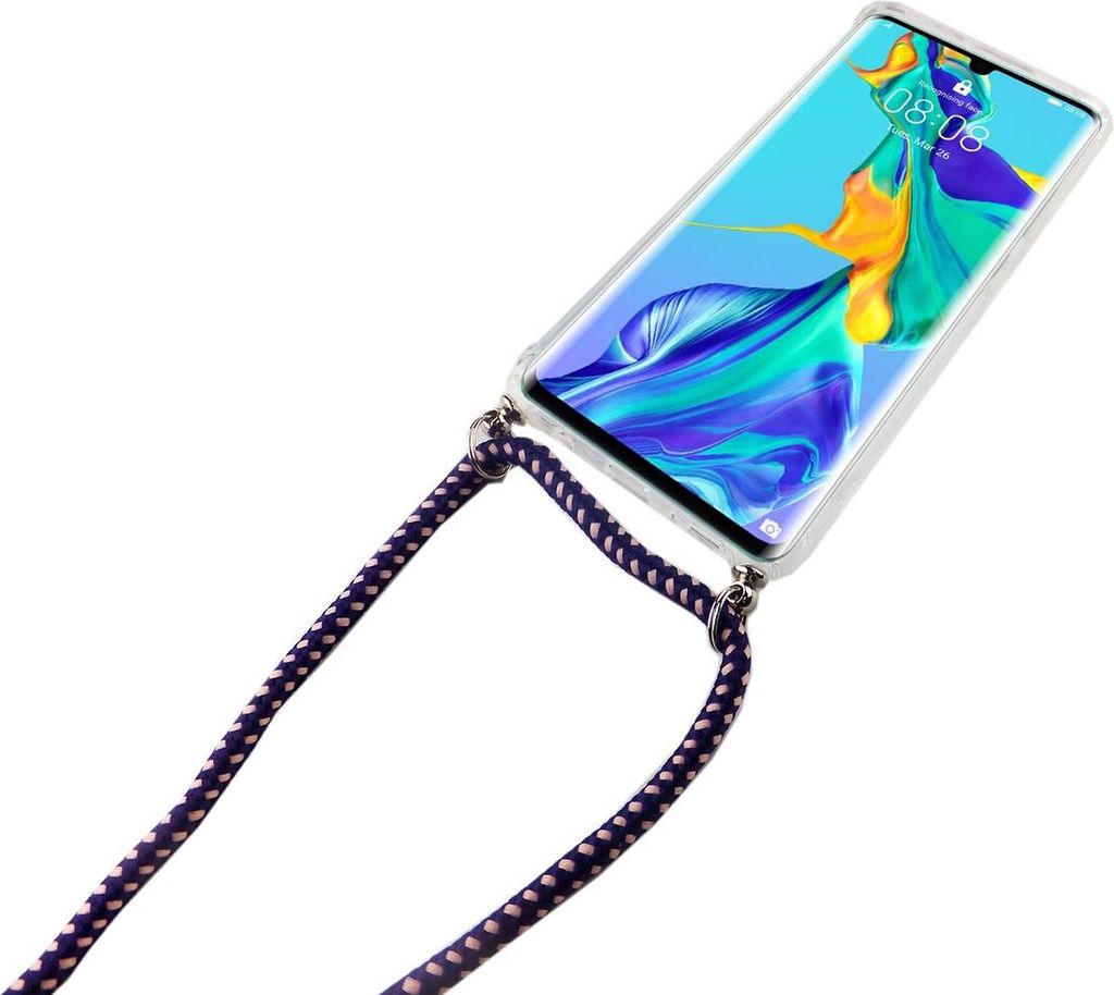 Handykette für Huawei P30 Pro - Smartphone Necklace Hülle mit Band - Schnur mit Case zum umhängen in Violett