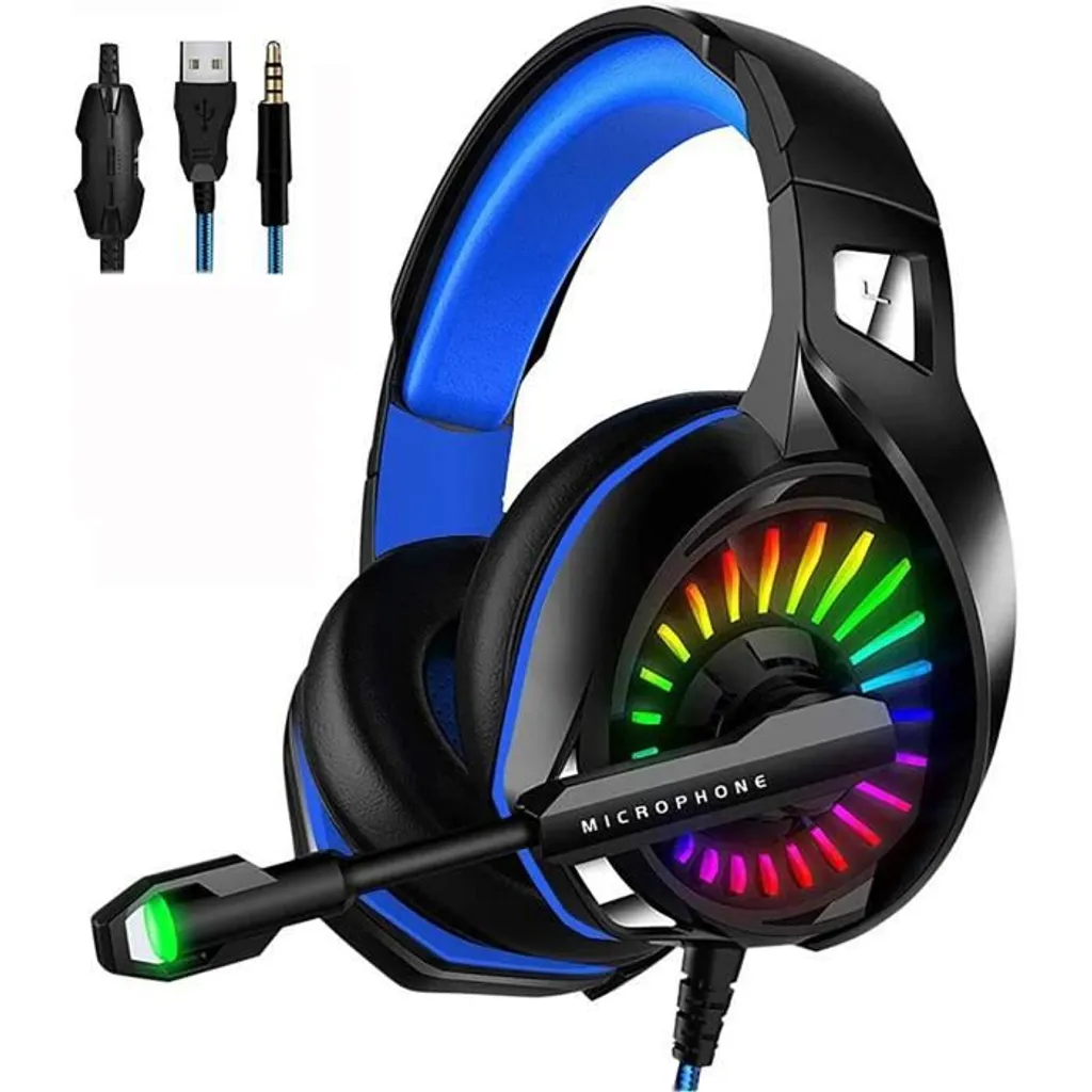 Gaming Headset für PS4 Xbox One PS4 Headset mit Mikrofon & LED Lichter 3.5mm 