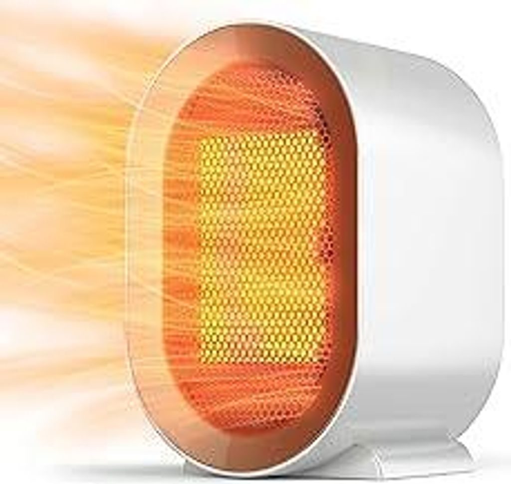 Heizlüfter, 1200W Heizlüfter Energiesparend, PTC Keramik Heizlüfter Leise Überhitzungs & Kippschutz, Tragbare Heizlüfter Klein für Bad Schlaf...