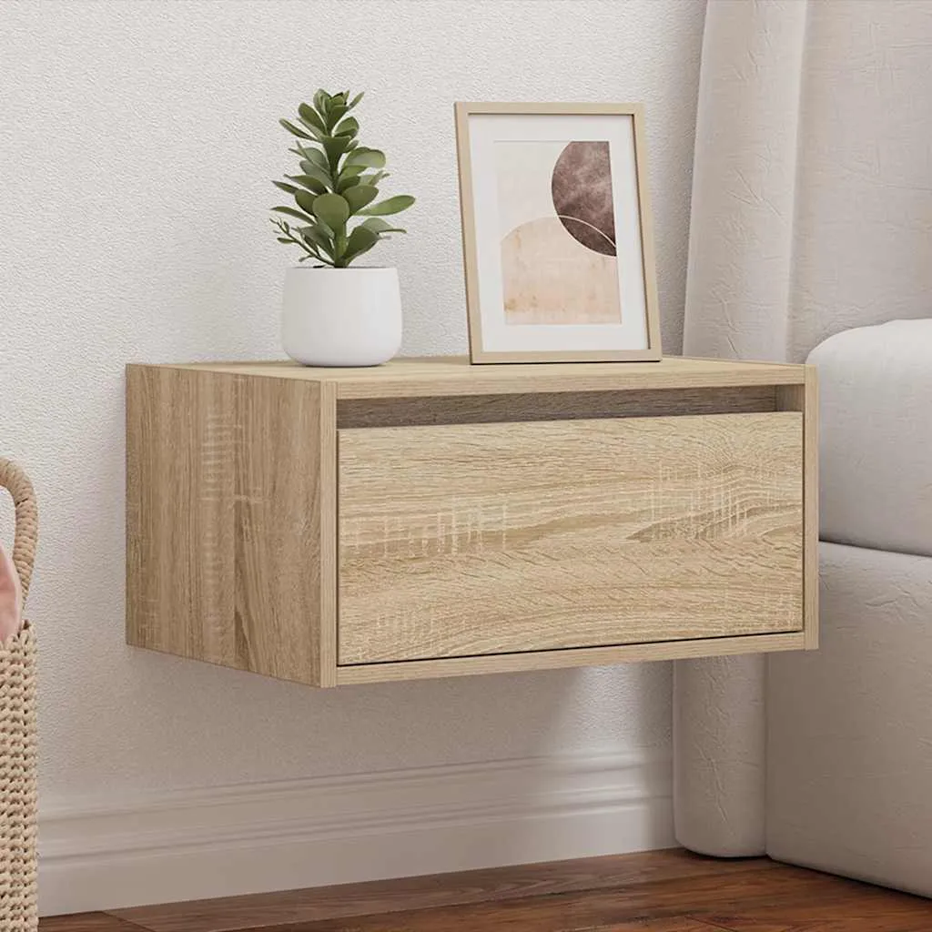 Table de chevet murale avec LED - Solution de rangement pour petit lit