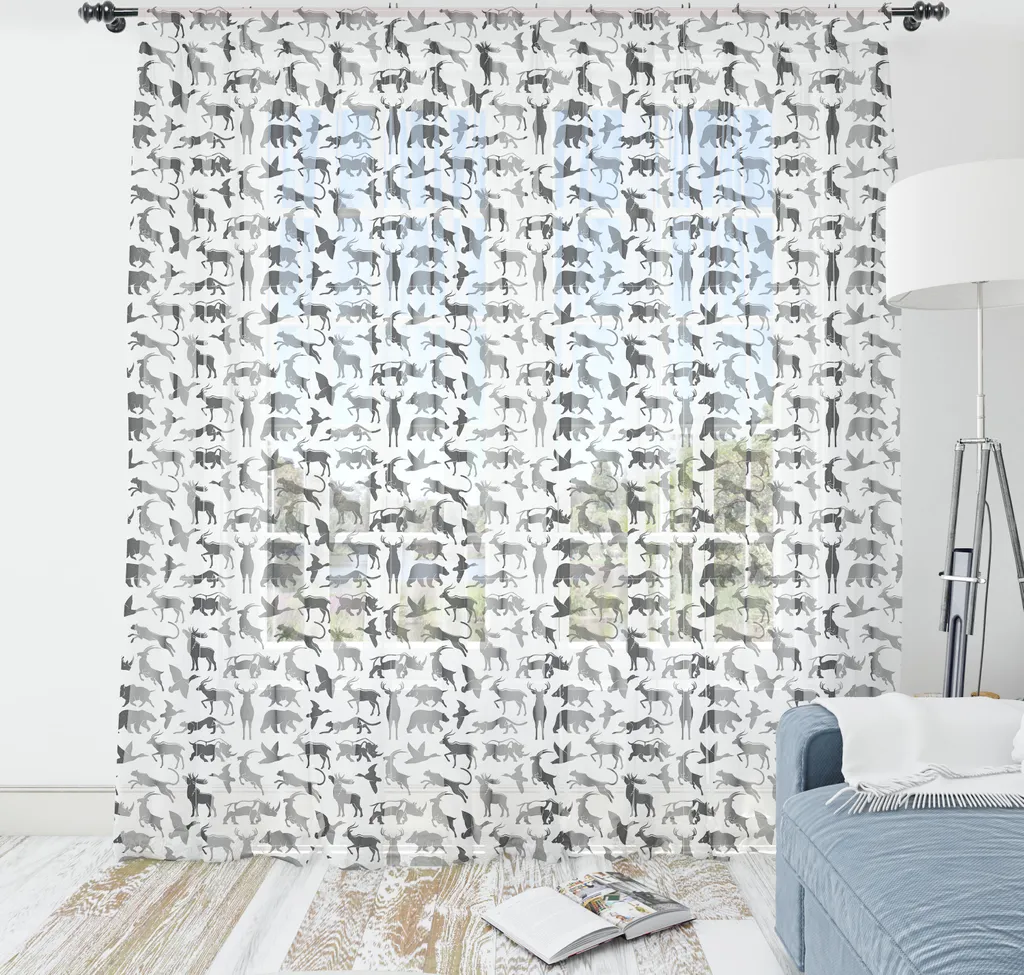Tenture Murale Animaux Forêt Tapisserie en Satin Soyeux 220 x 274 cm