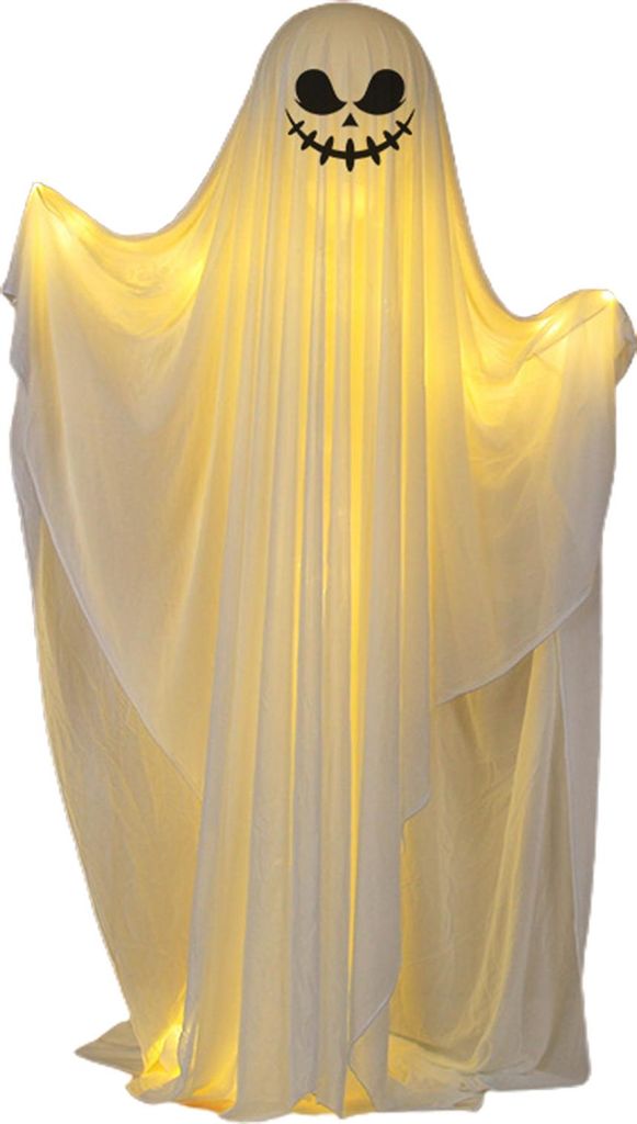 Halloween-Geisterdekoration mit LED-Licht, gruseliger weißer stehender Geist für den Außenbereich, für Veranda, Kamin, Party, Gartendekoration