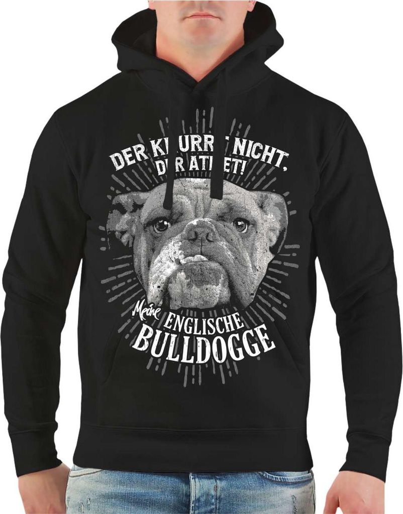 Herren Kapuzenpullover Englische Bulldogge Der knurrt nicht der atmet