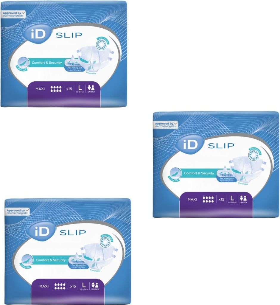 iD Expert Slip TBS Maxi L, 3x15 Stk. Inkontinenz Windeln Produktbild 