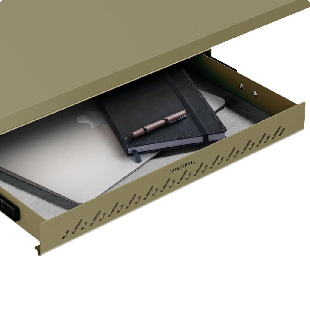 Schubladen-Organizer unter dem Schreibtisch, 41x27x5cm, Hochwertiger Stahl, Ausziehbarer Platzsparer Grün