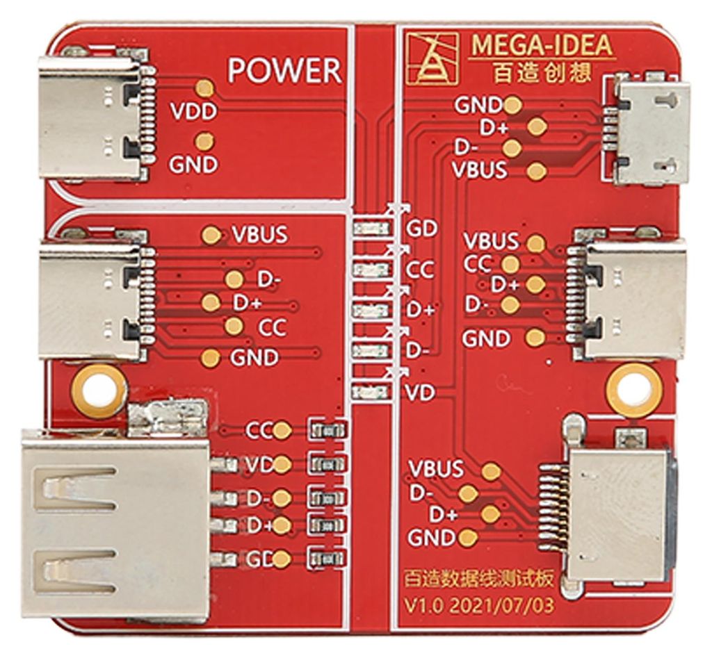 Charging Test Card 3 in 1 Data Wire Test Fixture Accurate Type C Micro für IOS Interface