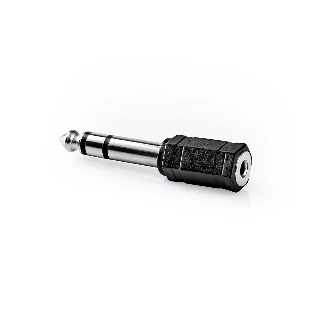 Nedis, Robusto adattatore audio da 6,35 mm maschio a 3,5 mm femmina, nero