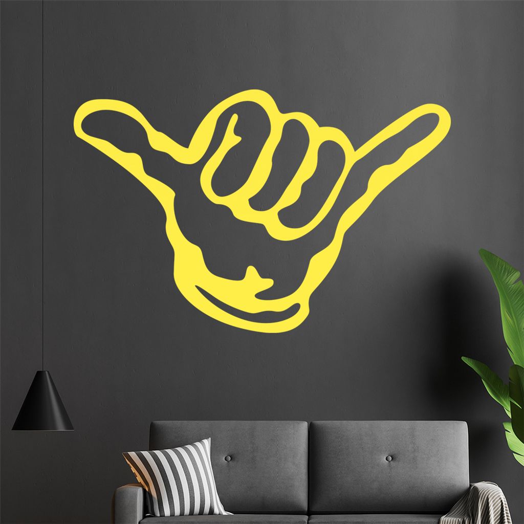 KIWISTAR Hang Loose Hand - Surfer Move Shaka Wandtattoo in 6 Größen - Wandaufkleber Wall Sticker - Dekoration, Küche, Wohnzimmer, Schlafzimmer, ...