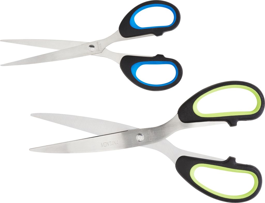 VBS Soft Grip Scheren Set 2 Stück 21 cm und 16 cm für präzises Schneiden