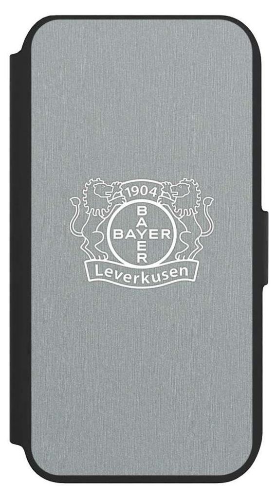 NIVOCASE Klapphülle für Apple iPhone 8 Handyhülle aus Kunst Leder NIVOflip schwarz Bayer 04 Leverkusen Offizielles Lizenzprodukt Wappen