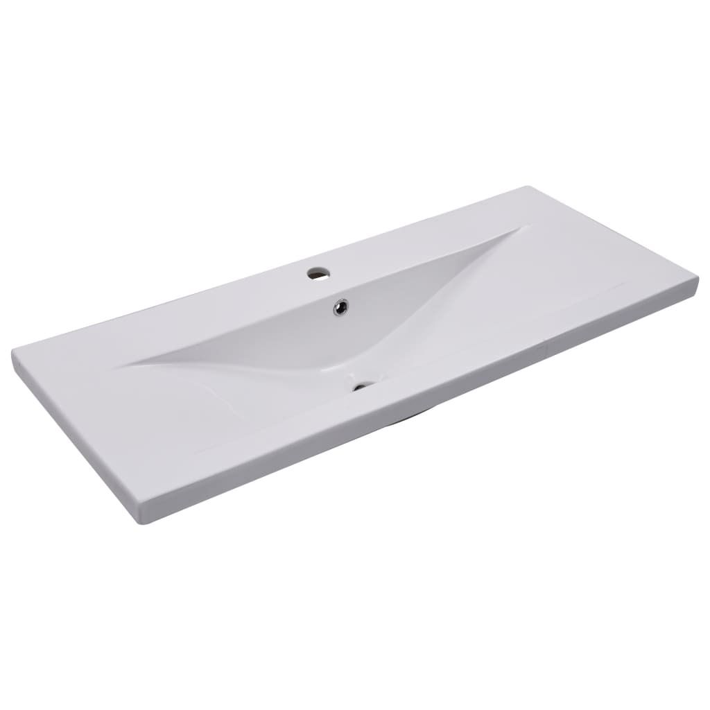 vidaXL Einbauwaschbecken 101x39,5x18,5 cm Keramik Weiß Produktbild 