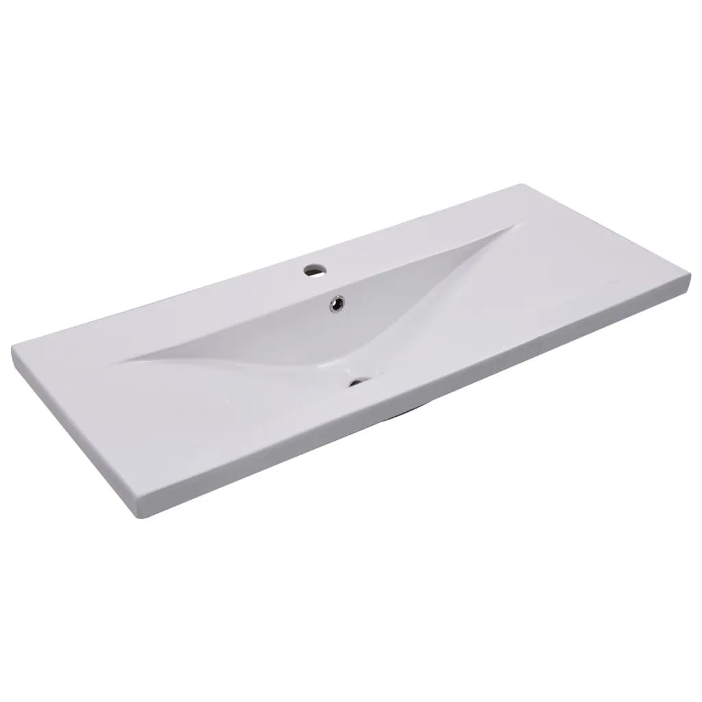 Vasque à encastrer rectangulaire en céramique blanche 101 cm vidaXL