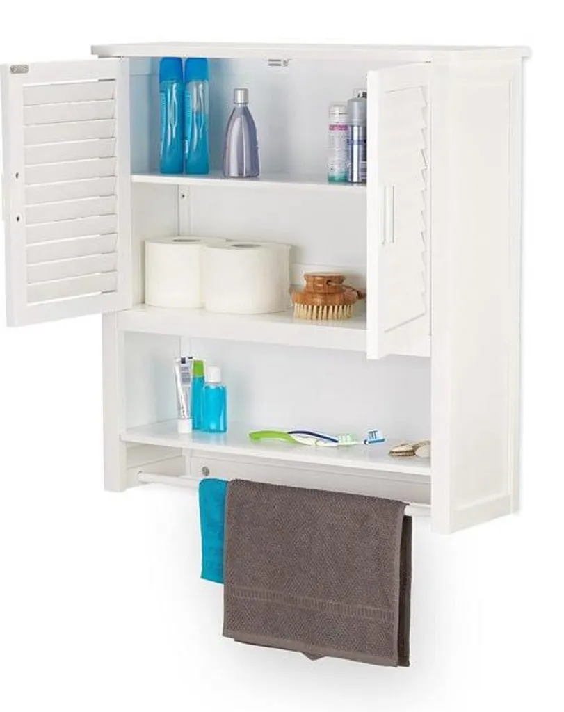 Étagère murale en bambou pour salle de bains 66 x 62 x 20 cm - Naturel