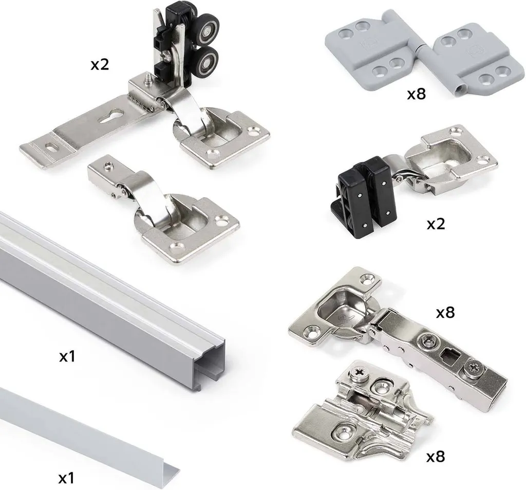 Système Twofold Kit complet pour 2 portes coulissantes amorties - 40kg