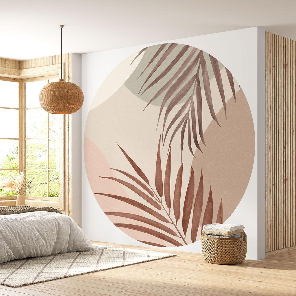 Runde Tapete / Kreis - Lumaléa - Botanisches Motiv - Standardpapier 170 g, abwaschbar - Durchmesser 90 cm