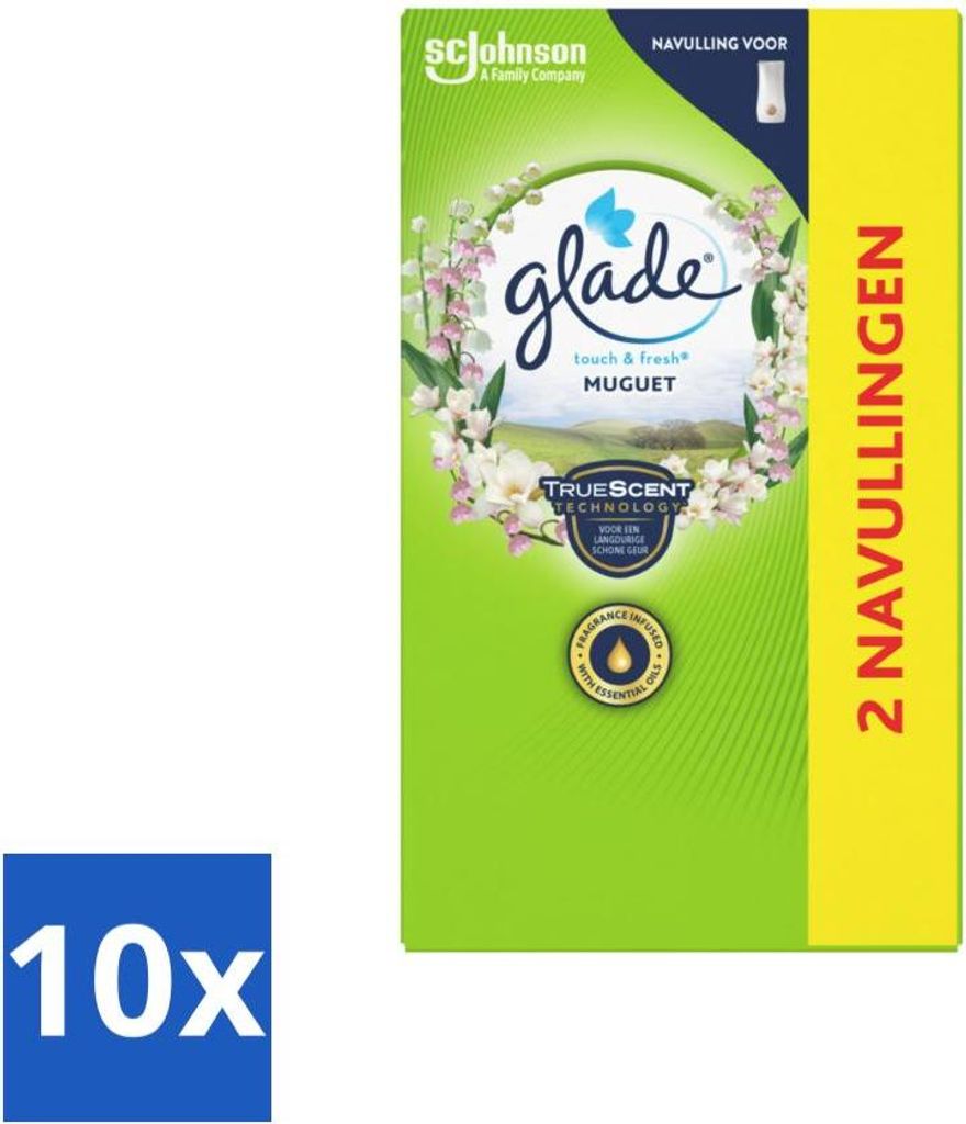 Glade - Touch & Fresh Nachfüller - Maiglöckchen - 2 × 10 ml - Vorteilspack - 10 Stücke