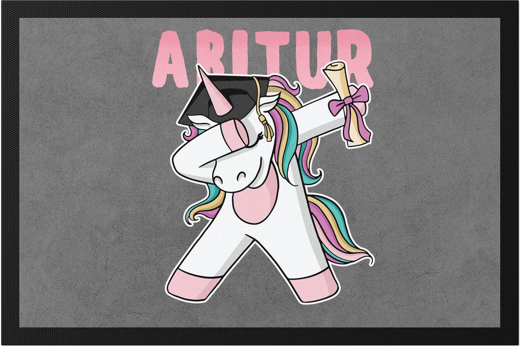 Abitur Fußmatte Einhorn Pferd Abschlussgeschenk Abitur Humorvoll Gymnasium Geschenkidee